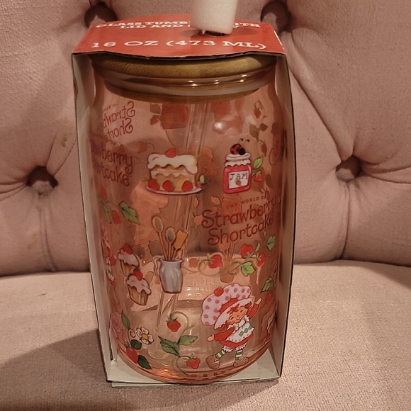 Other - Strawberry Shortcake Glass Jar with Lid